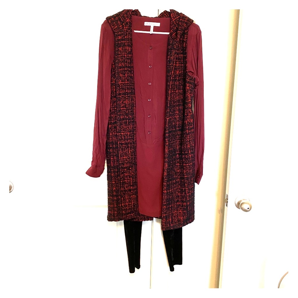 BCBG 3 pc outfit. Shirt, jacket and leggings!